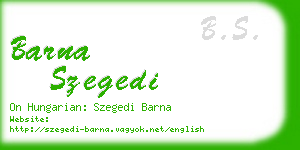 barna szegedi business card